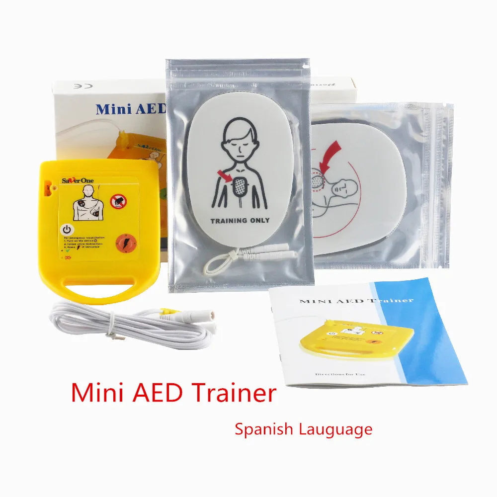 

Mini AED Trainer XFT-D0009 Spanish Voice Prompt Defibrillator Universal Trainer For Cpr School Student First Aid Training Class