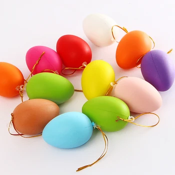 

12pcs Kids Children Diy Painting Egg Toy With Rope Gifts Plastic Hanging Easter Decoration Handmade Birthday Gifts Kid Egg Toys