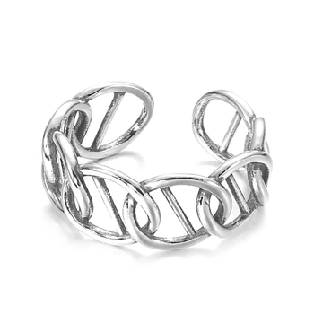

Kinel Popular Minimalism Style S925 Sterling Silver Ring Hot Sale Personality Tide Opening Wide Ring Fashion Jewelry