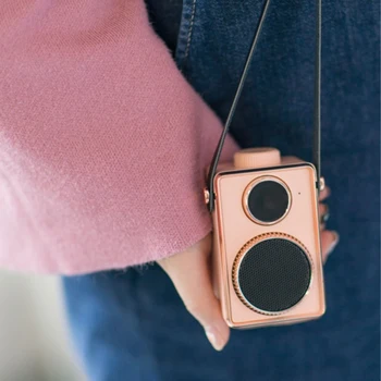 

Portable Vintage Small Wireless Bluetooth Speaker Outdoor Retro Bluetooth Speaker(Pink)