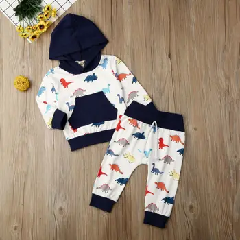 

Infant Baby Boy Girl Clothes Dinosaur Hooded Tops+Leggings Pants Cute Autumn Baby Sweatshirt Outfit 0-24M