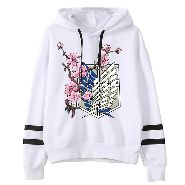 Anime Hoodie Attack on Titan Hoodied Long Sleeve Streetwear Harajuku Sweatshirt Men/Women Unisex Sport Hoody Oversized Tops TW.White