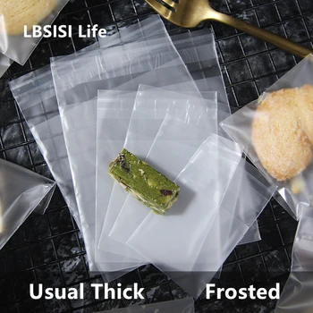 

LBSISI Life Frosted Candy Cookie Bags Translucent Plastic Soap Package Bags Cupcake Wrapper Self Adhesive Gift Bag