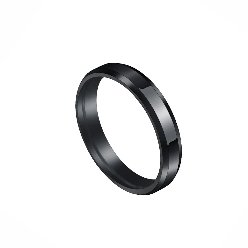 4mm Black Letdiffery, 8 мм, нержавеющая сталь, выгравированный логотип, персонализированные женские кольца, золотые, черные, индивидуальные, юбилейные, мужские кольца - Цвет основного камня: 4mm Black