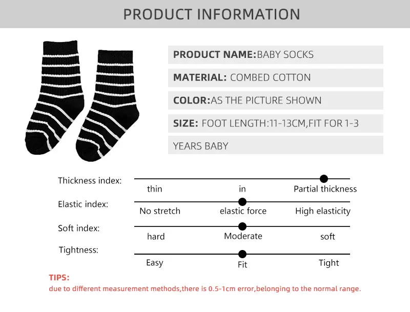 Детские носки с двойным переплетением Цветной полосатые носки чёсаный хлопок, до середины колена Детские носки теплые носки для маленьких мальчиков и девочек, Sokken