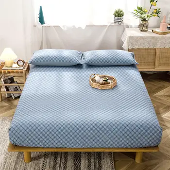 

Bonenjoy 1 pc Pure Cotton Mattress Cover Queen King Size Bed Linens Simple Style Skin-friendly Fitted Sheet For Double Bed