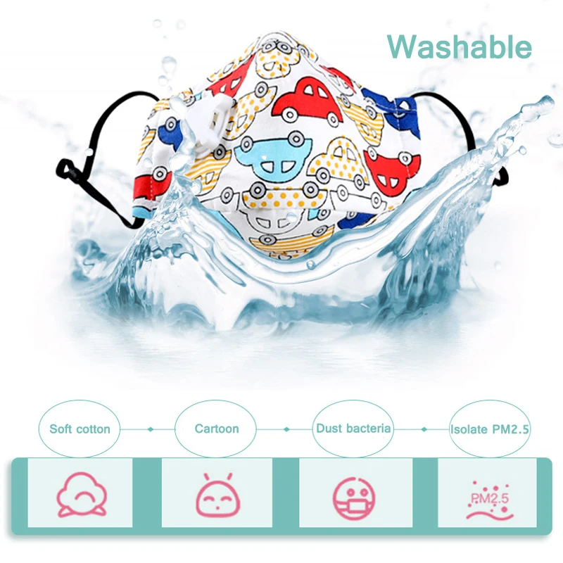 

8 Plys Children Anti-Virus Mask N95 Non-disposable Breathing Valve Mask Anti-fog Haze PM2.5 Ffp3 Dust Mask Respirator Baby kids