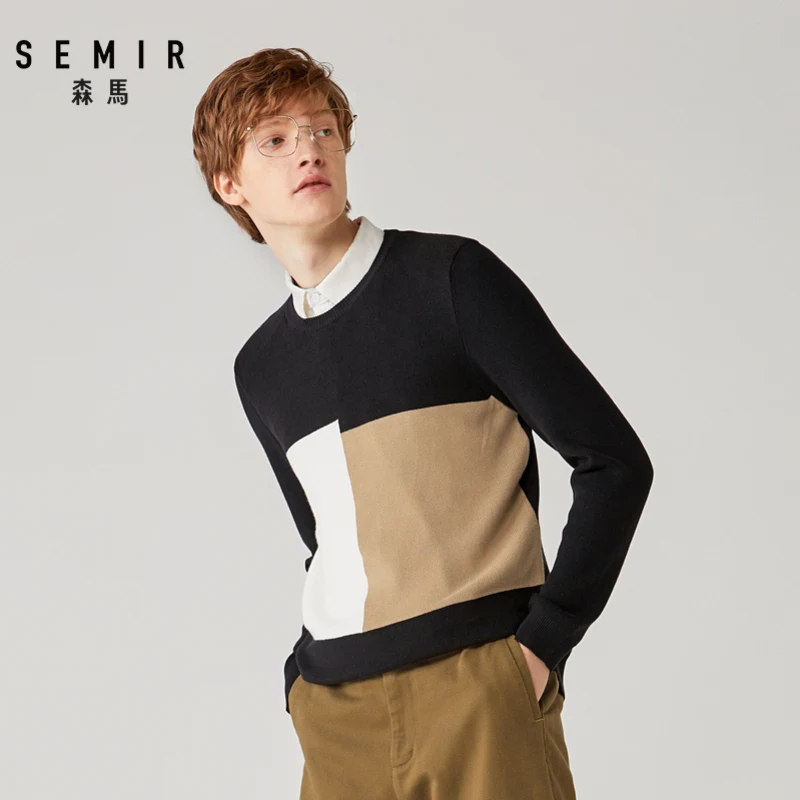 Semir свитер мужской модный поддельный Двухсекционный воротник цветной свитер индивидуальный сшитый студенческий свитер рубашка