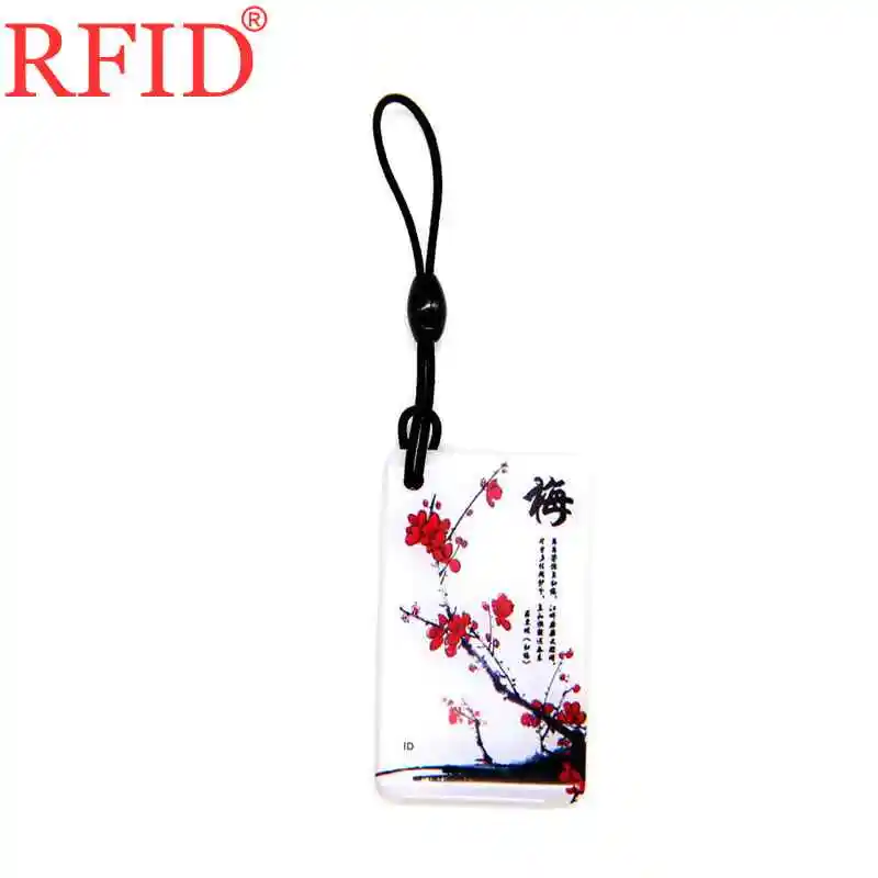 ID 125khz EM4305 EM4205 реплицируемые записываемые RFID карты брелок с изображением цветка сливы водостойкий брелок для ключей 1