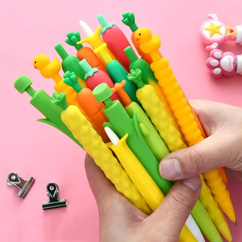 

Sharkbang Soft Silicone 0.55mm Kawaii Carrot Strawberry Mechanical Pencil With Refill Study Work Tool School Stationery