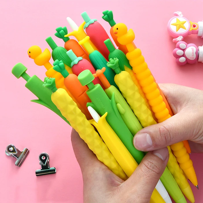 Sharkbang Soft Silicone 0 55mm Kawaii Carrot Strawberry Mechanical Pencil With Refill Study Work Tool School Stationery Mechanical Pencils Aliexpress
