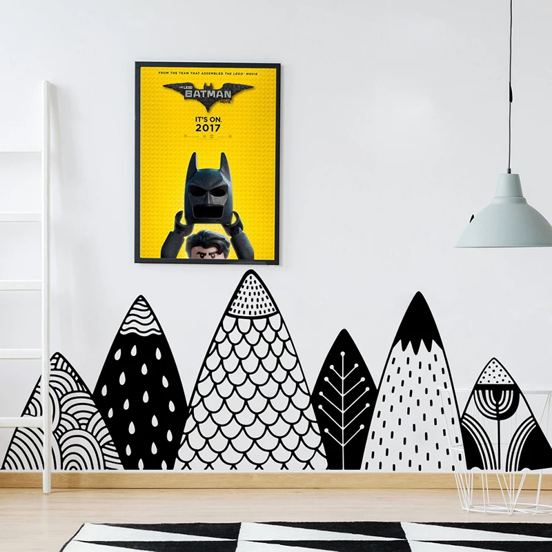 156cmwide Nordic Tribal Mountains Wall Sticker Kids Room Nursery Patterned Woodland Mountain Wall Decal Bedroom Vinyl Home Deco (1)