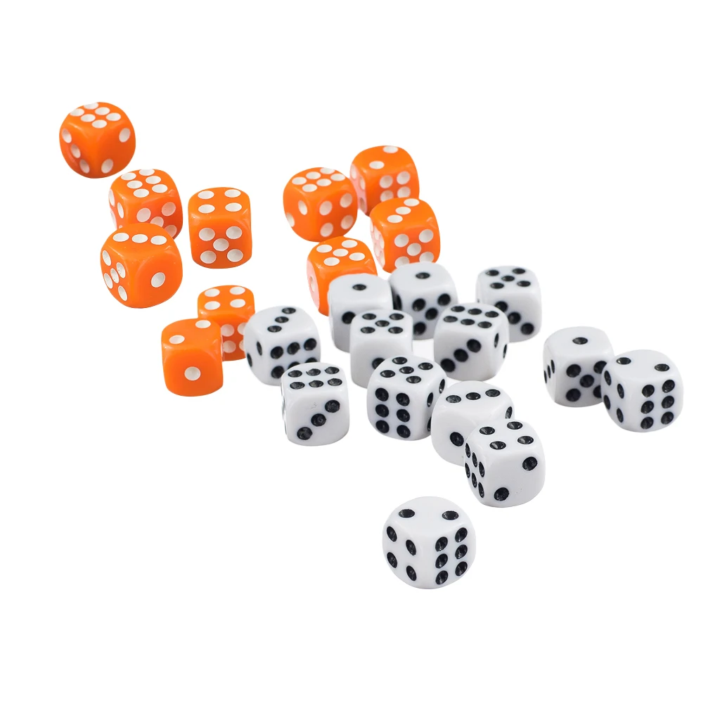 100x Opaque D6 Dices with Spot for Dungeons and Dragons Party Dice Toys Gift