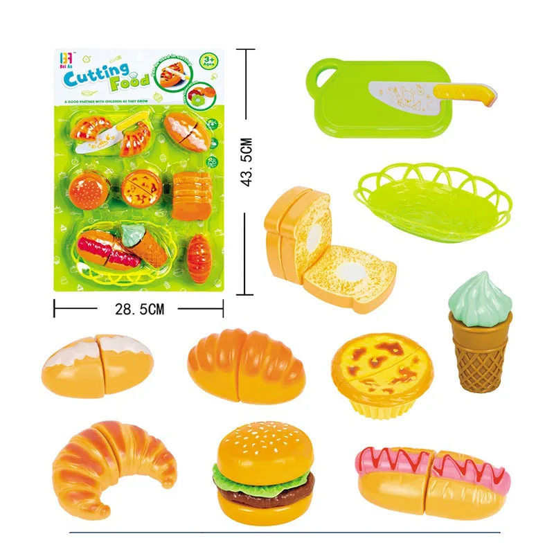 

Children Model Play House Toy Set Model Restaurant Fast Food Hamburg Slicer CHILDREN'S Toy