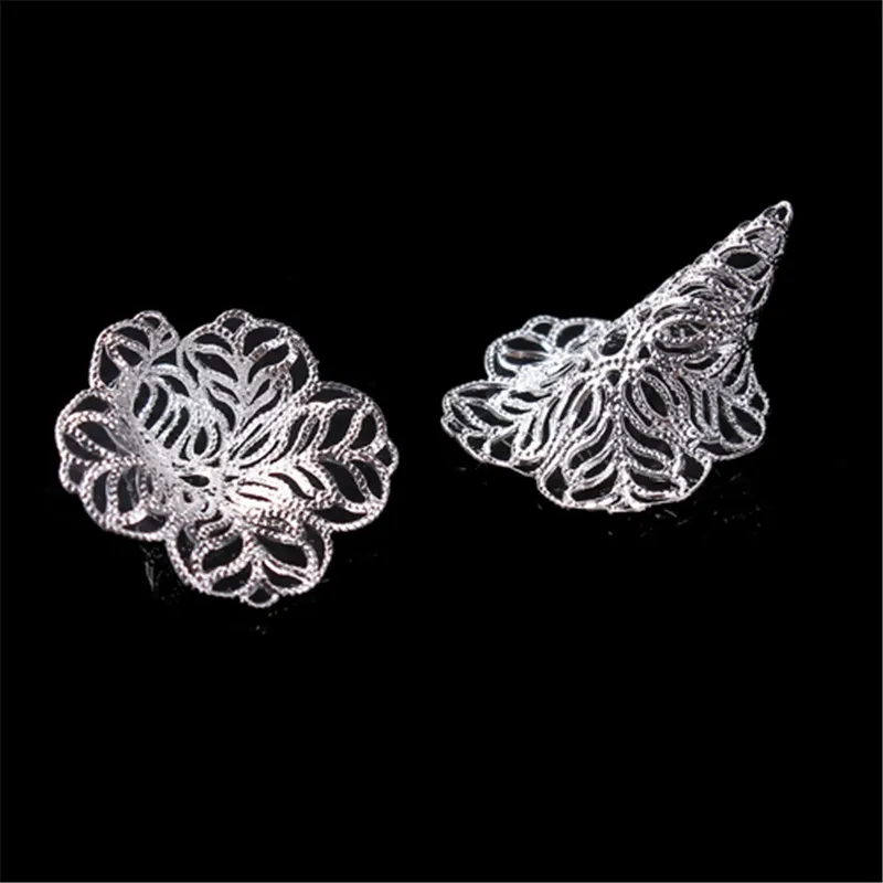 DoreenBeads медные бусины шапки Morning Glory цветок посеребренный (Размер бусин: 18 мм