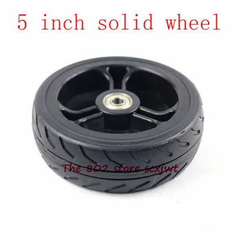 

Super quality 2 pcs 5 inch solid wheels 5'' tubeless wheel tyre for electric scooters strollers trolley wheelchairs