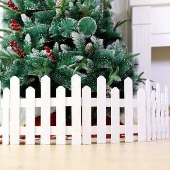 

2020 New Christmas Decorative Wooden Picket Fence Accessories for Miniature Home Garden Christmas Tree Wedding Party