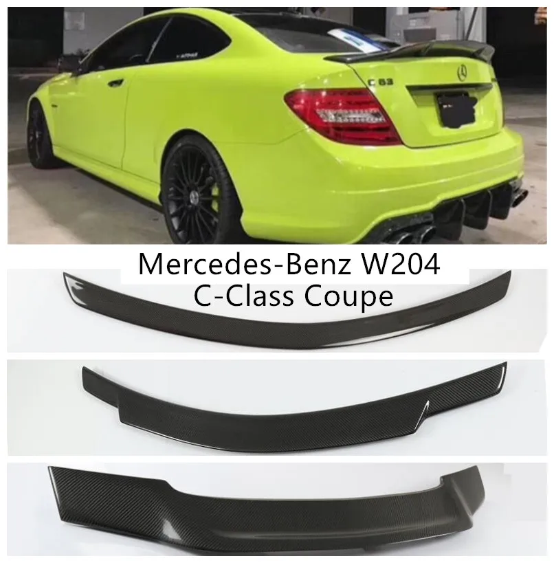 Спойлеры из углеродного волокна для Mercedes-Benz W204 c-класса купе C63 C200 C230 C260 C280 C300 2007- заднего крыла губы спойлер, аксессуары