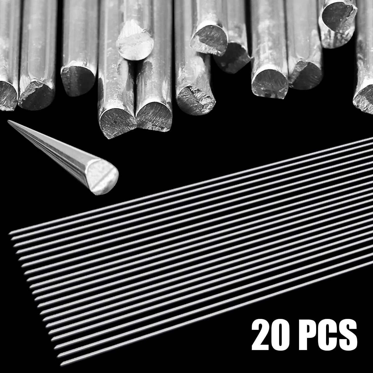 20pcs 2mm*500mm Aluminum Welding Rods Anti-rust Wire Soldering Rod Set for Argon Arc Welding and Filling Material