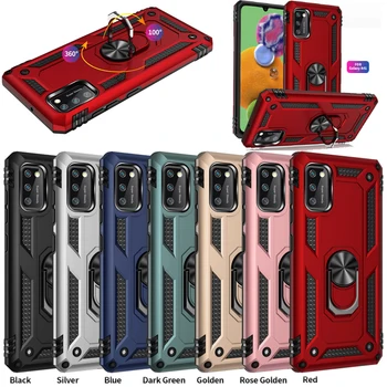 

100pcs/lot For Samsung Galaxy A41 Ring Kickstand Military Heavy Duty Shockproof Hard Case For Samsung Galaxy A70E