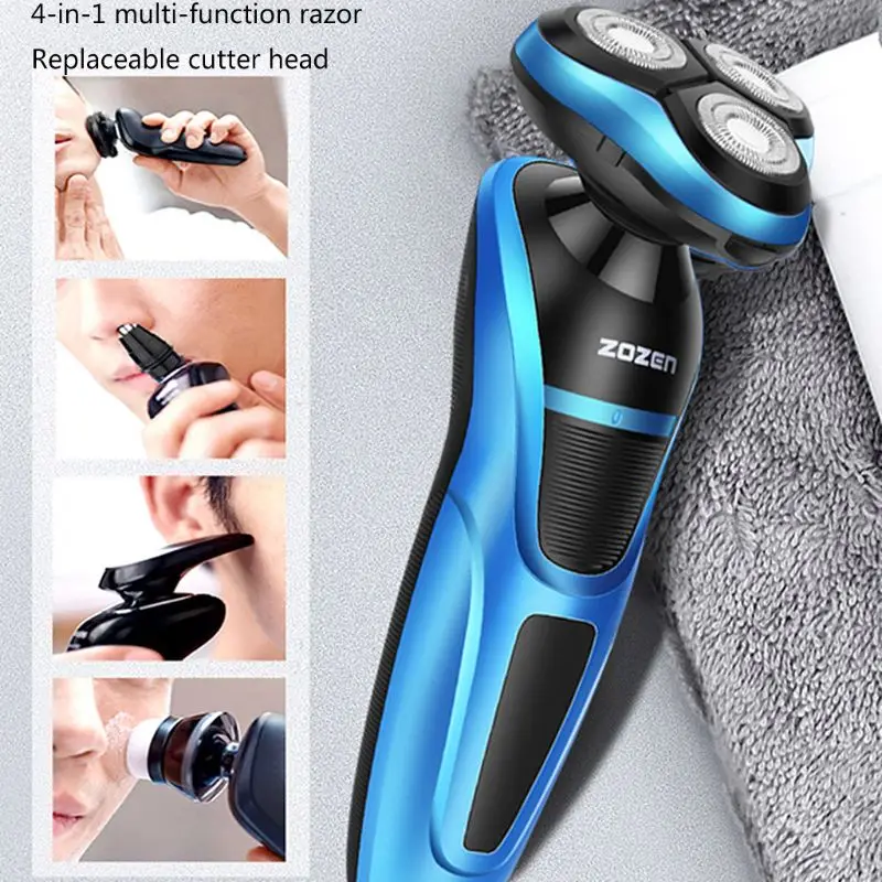 Мужская электробритва, Перезаряжаемый USB триммер для бороды, моющаяся, влажная, сухая, машинка для стрижки бороды, многофункциональная плавающая бритва