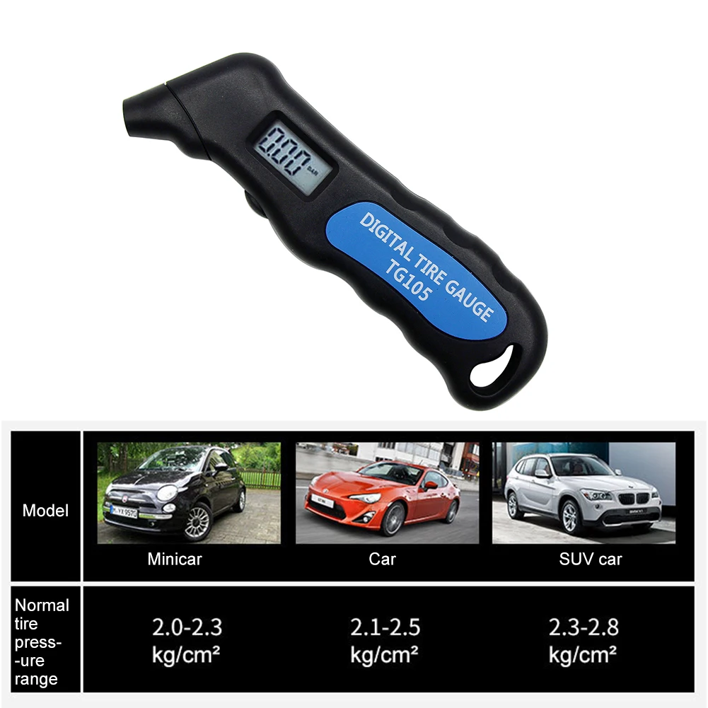 TG105 цифровой автомобильный измеритель давления в шинах манометр ЖК-дисплей