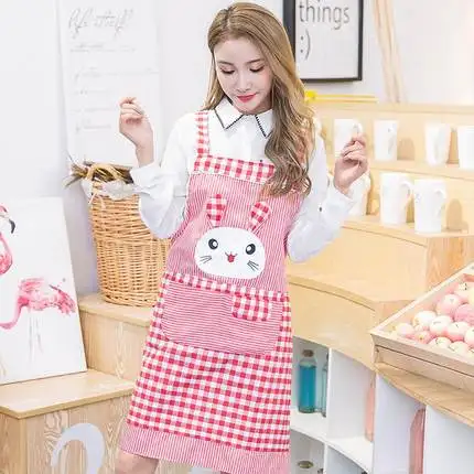 

New spring apron sleeveless back with polyester cotton Korean version of fashion kitchen anti-fouling cute dress cover