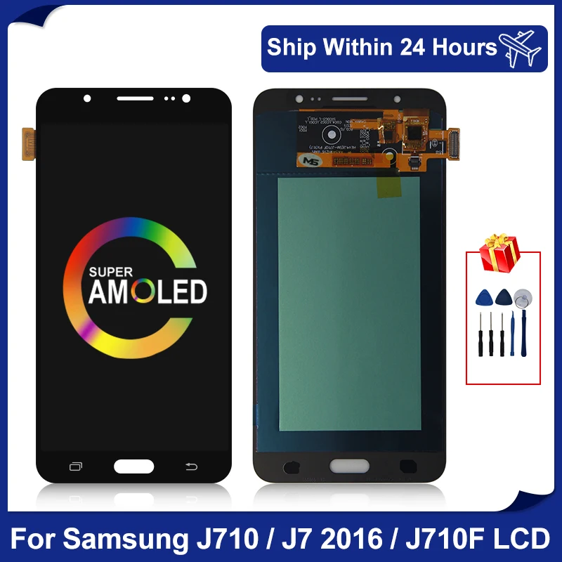 Супер AMOLED для Samsung Galaxy J7 2016 J710 ЖК дисплей J710FN J710F J710M J710G J710H сенсорный экран