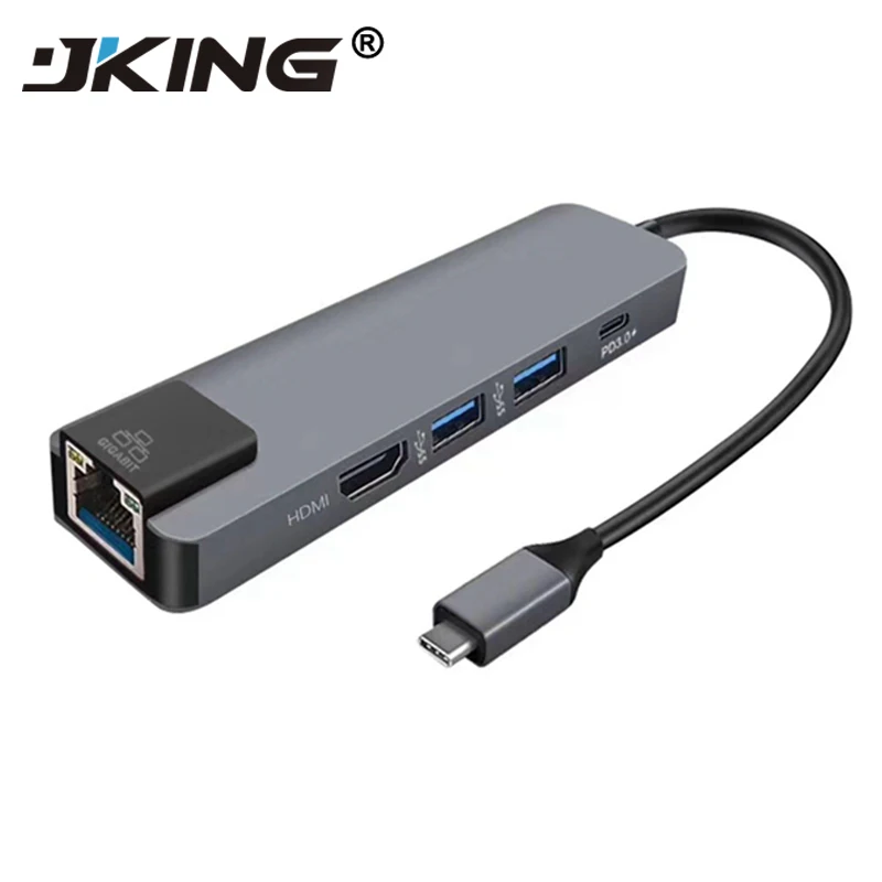 

hot-5 in 1 USB Type C Hub Hdmi 4K USB C Hub to Gigabit Ethernet Rj45 Lan Adapter for Mac book Pro Thunderbolt 3 USB-C Charger P