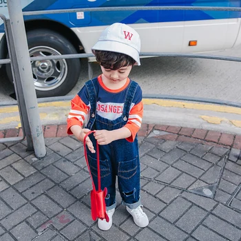 

Baby Denim Overalls Male 2020 Spring and Autumn Boys Korean Version of the Hole Pants Children Children Spring Tide