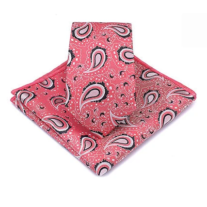 Мода 6 см тонкий Цветочный платок с узором пейсли галстук набор красный желтый жаккард ручной работы Карманный квадратный шеи галстуки для мужчин бизнес - Цвет: A17