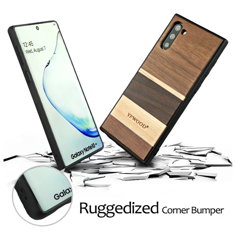 YFWOOD подходит к Samsung Galaxy Note 10 деревянный чехол-настоящая зернистая древесина Премиум Защитная тонкая задняя крышка
