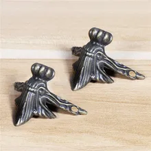 Protector de esquina de pierna para decoración del hogar, patas de caja de madera antigua triangular, pies antideslizantes decorativos tallados de ratán para decoración del hogar