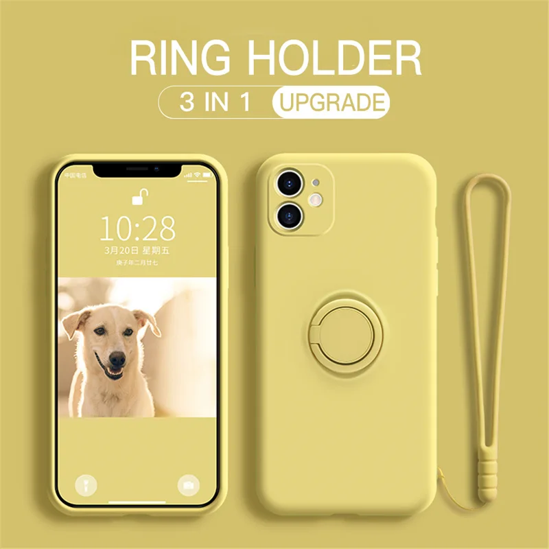 Чехол для Xiaomi 11 Redmi Note 9 8 7 Pro S 9C K30 Mi 10 CC9 SE T Lite с кольцом-подставкой и ремешком