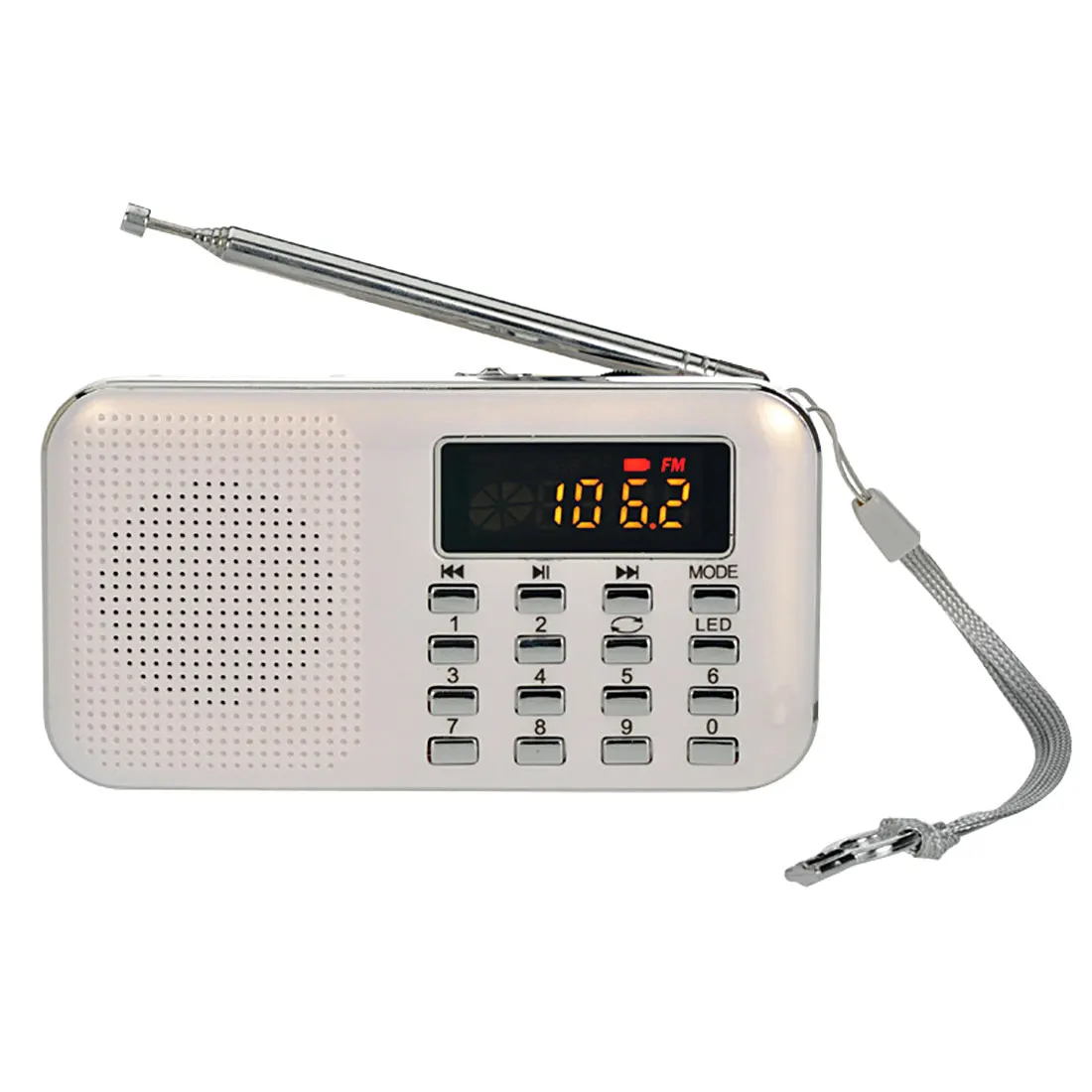Мини портативный радио динамик стерео lcd Цифровой FM USB TF карта Mp3 музыкальный плеер с светодиодный светильник и перезаряжаемой батареей