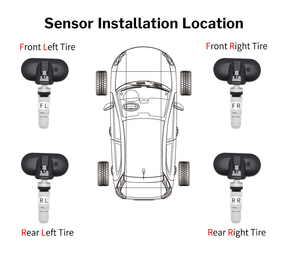 Deelife Car TPMS Solar Tire Pressure Monitoring System For 4 Wheel Alarm Warning With 0-8 Bar Tyre Tpms 4 Sensors rear view mirror reverse camera