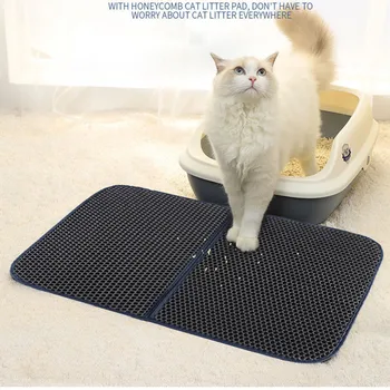 

Pet Cat Litter Mat Double Layer Litter Cat Pads Trapping Pet Litter Box Mat Pet Products Bed For Cats House Clean Waterproof