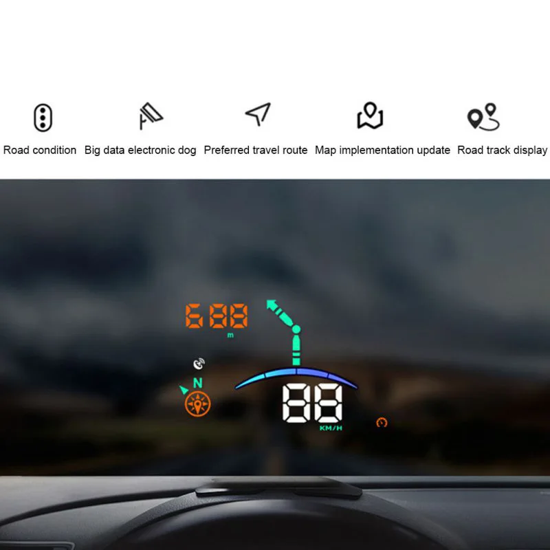 H8 Универсальный Hud Автомобильный дисплей лобовое стекло скорость проектор Gps навигация интеллектуальная скорость температура воды безопасность Alar