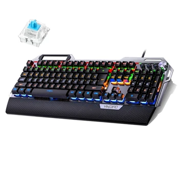 

104Keys USB 7 Color RGB Aluminum Alloy Esports Gaming Keyboard with Mobile Phone