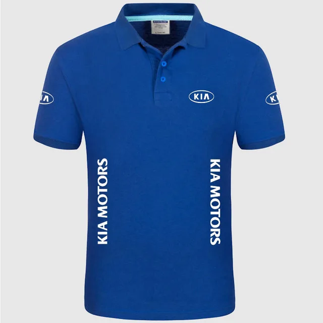 Летняя Высококачественная брендовая рубашка с коротким рукавом, логотип Kia polo, модная повседневная Однотонная рубашка поло, рубашки унисекс d - Цвет: 1