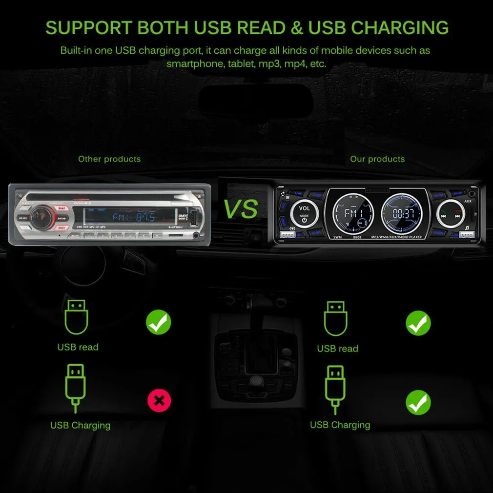 ЖК-дисплей автомобильный радиоприемник беспроводной громкой связи Usb/Wma mp3-плеер пульт дистанционного управления 1Din автомобильный радиоприемник автомобильные аксессуары