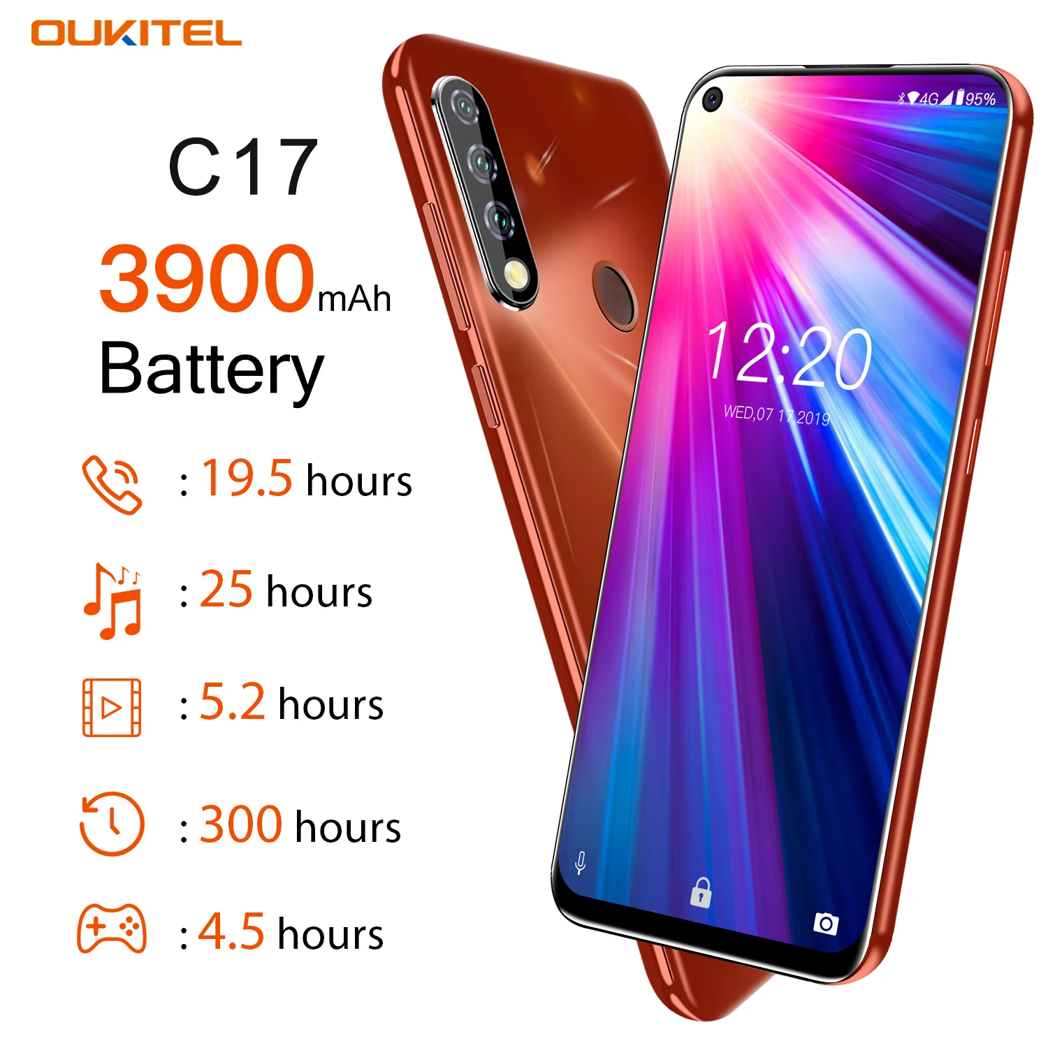  Oukitel C17 Triple Rear Cameras 6.35