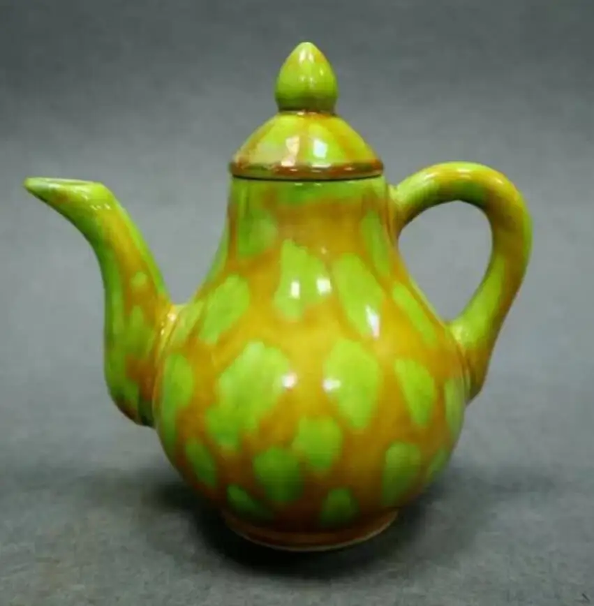 Copper Statue A Set 6 Pcs Collection China Jingdezhen Porcelain Green Background Tiger Spot Glaze Tea Teacup Wine Pot Home D | Дом и сад