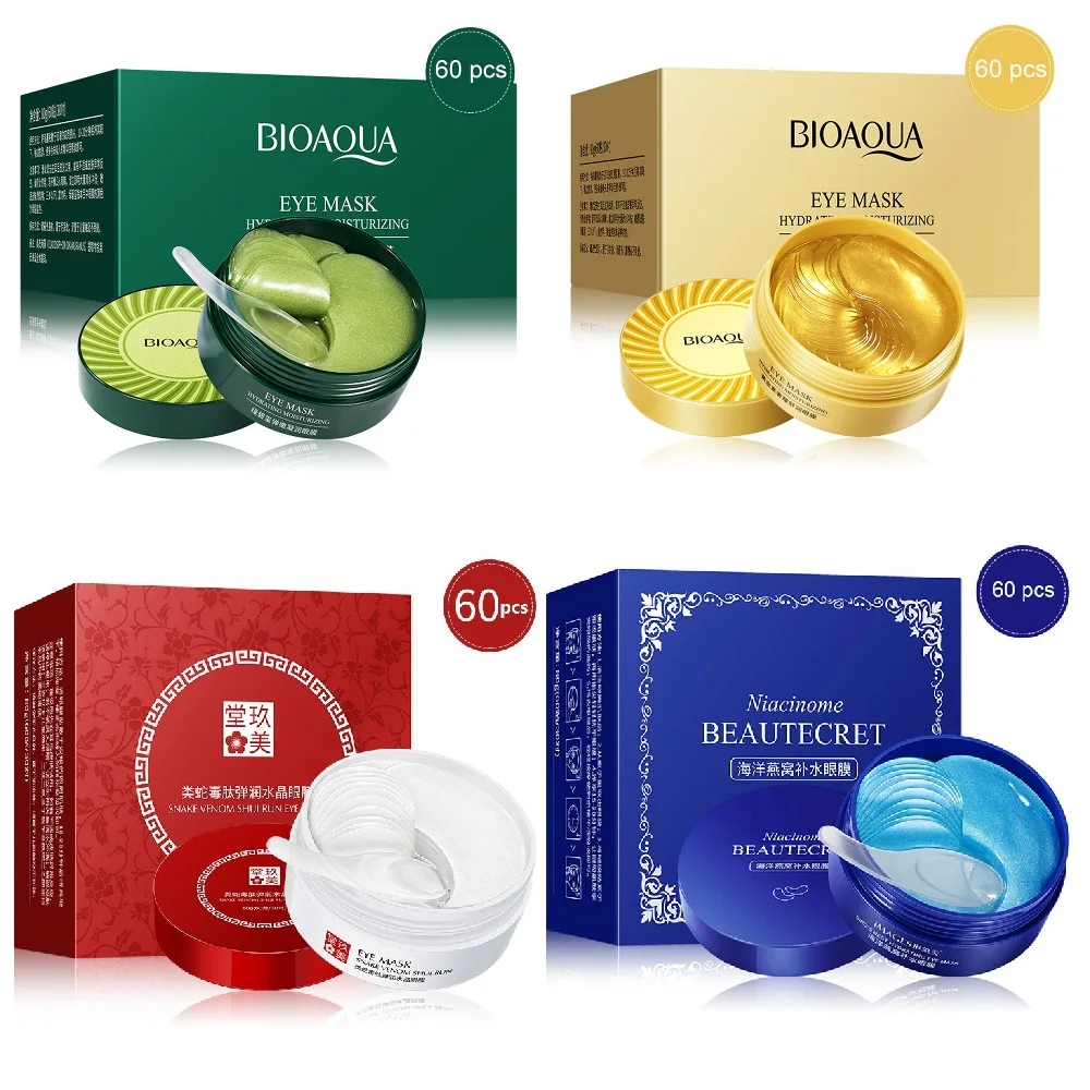 Mascarilla de colágeno para ojos, parche hidratante facial para quitar ojeras, parche para ojos, parches antiarrugas de Gel para dormir, cuidado de la piel de los ojos para mujer, 60 uds.