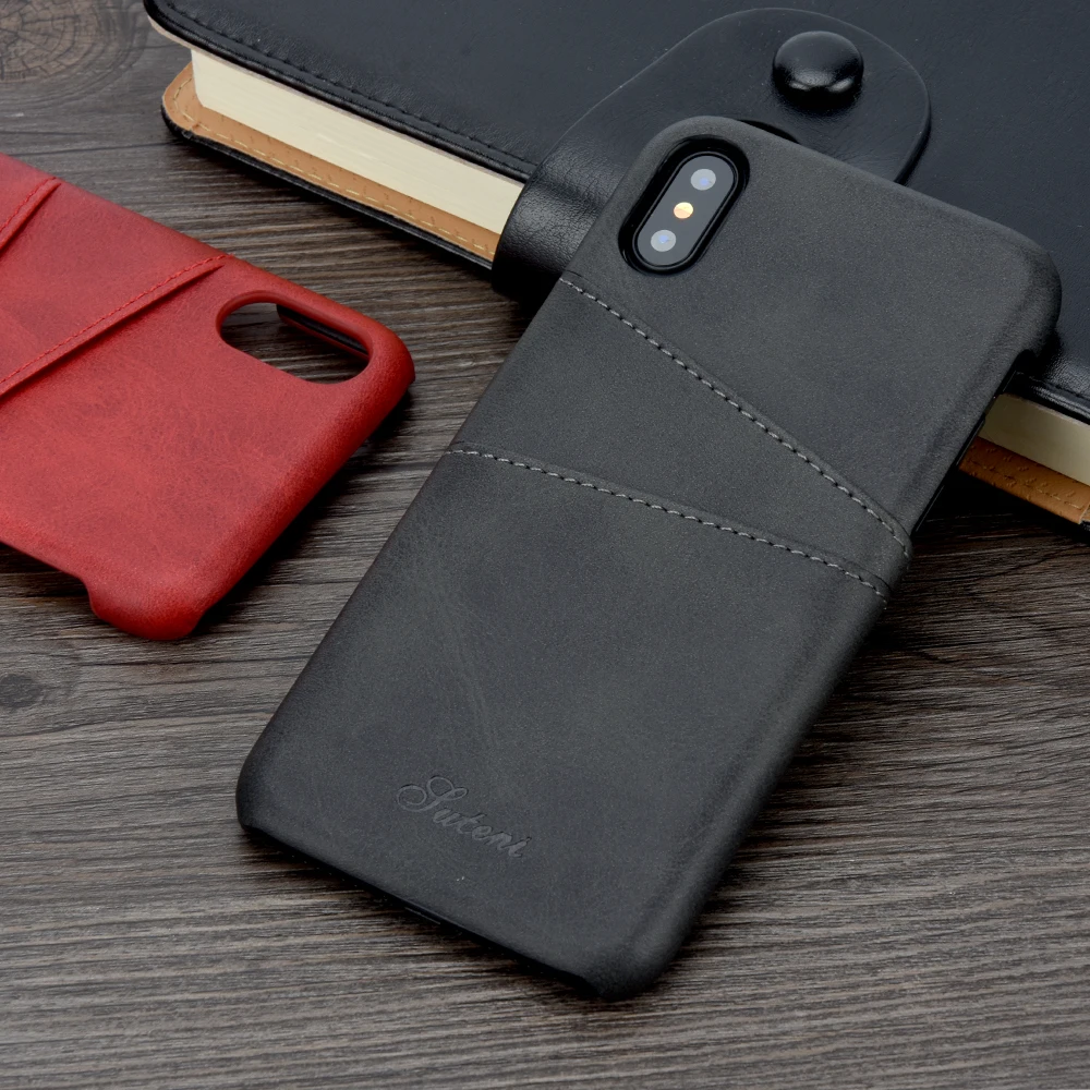 Тонкий роскошный чехол KEYSION из искусственной кожи для iPhone XR XS MAX задняя крышка