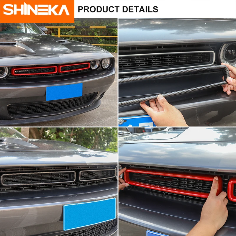 SHINEKA гоночные грили для Dodge Challenger+ Автомобильная решетка кондиционера вентиляционная декоративная крышка для Dodge Challenger