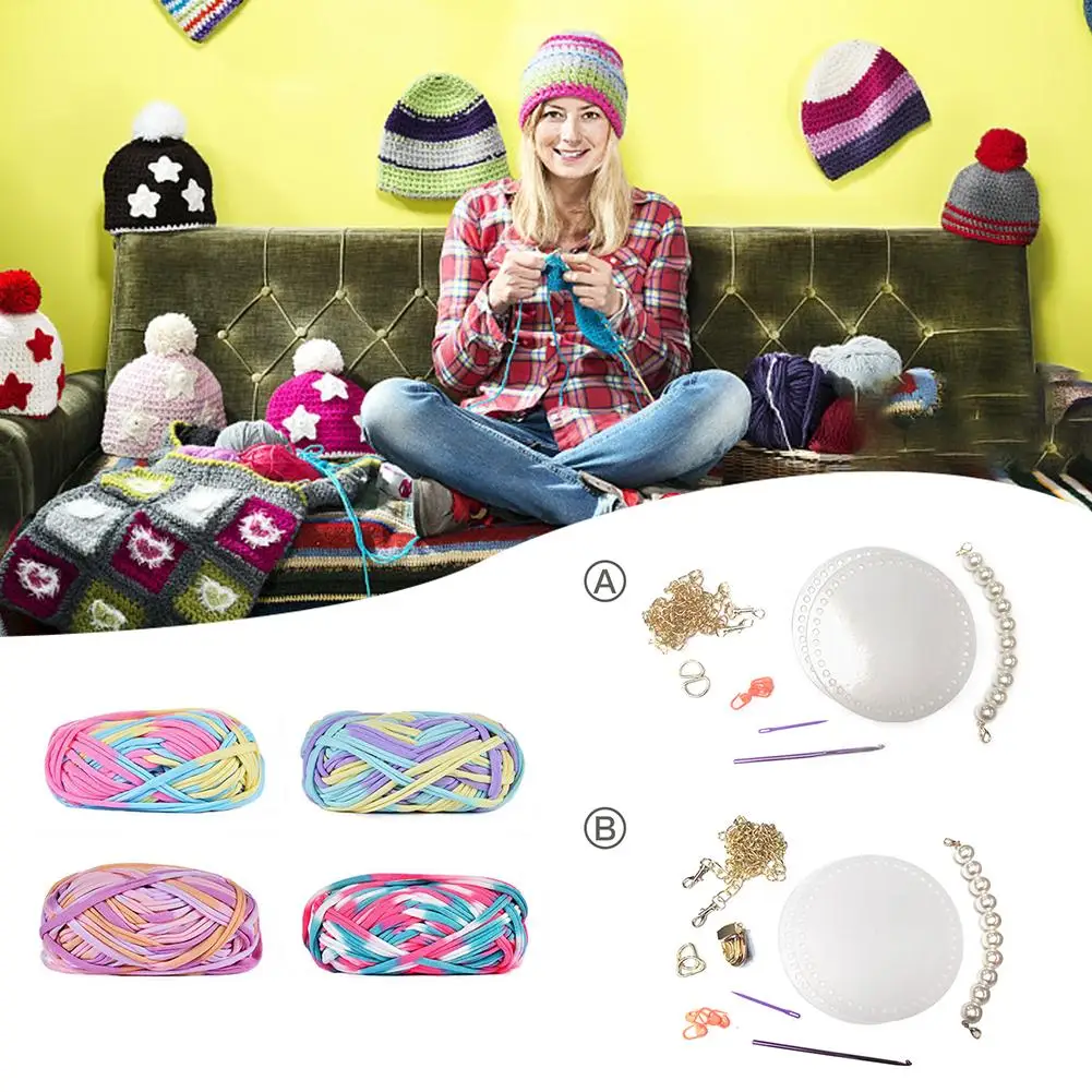 Акриловый прозрачный тканый мешок, ручная сумка, Вязаная Шерсть, DIY kit