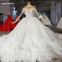 

HTL2288 2022 New Beach Elegante Bride Wedding Dress Pearls Boho Shiny Lace Civil Boat Neck Wedding Gown Vestido De Noiva Boho