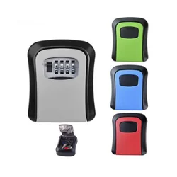 Coffre fort mural intelligent avec mot de passe, boîte de rangement pour clés, coffre fort d'extérieur étanche avec 4 chiffres 