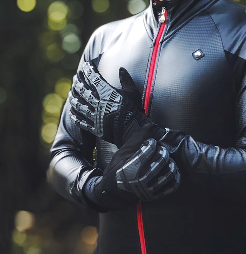 ROCKBROS велосипедные перчатки с сенсорным экраном тепловые ветрозащитные велосипедные перчатки сохраняющие тепло осень зима толстые спортивные перчатки оборудование